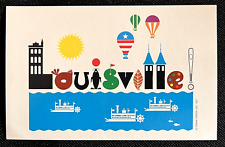 1997 Postcard Louisville Frank Nofer Signed Art Steamboats Bat Horseshoe   A5 picture