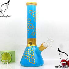 THICK 25CM Honeycomb BEAKER Bong Blue Pipe CUTE Glass Water Pipe HOOKAH *SA* picture