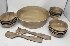 Vintage Oregon Myrtlewood Salad Bowl Set 1, 12