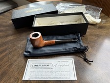 James Upshall B Grade Straight Grain Billiard Pipe Made in England BOX POUCH picture