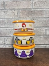 Vintage 1983 McDonalds Bowl Plastic Dinner  Ronald Grimace Hamburglar With Lids picture