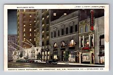 Washington DC-Mayflower Hotel, Harvey's Restaurant, Antique Vintage Postcard picture