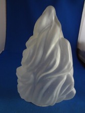 DEFECTIVE Vintage 8 Tall Satin Art Deco Flame Glass Shade With 3 18 Fitt G3D picture