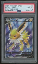 2021 Pokemon Jolteon V Evolving Skies Full Art #177 PSA 10 picture