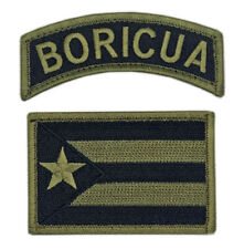 Puerto Rico State Flag Boricua Patch [2PC - Hook Fastener Backing - P16,T2] picture