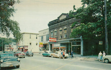 Vintage Main Street Ripley New York Postcard 1950s Cars Leon's Drugs picture