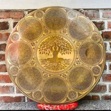 Seven Chakra Tree Of Life Carving - Sound Healing , Meditation Gong - Gong Bath picture