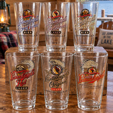Leinenkugels Fish Series Pint Beer Glass Full Set of 6 Fishing Glasses Lot picture