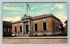 Jacksonville IL-Illinois, Post Office, Antique Vintage Souvenir Postcard picture