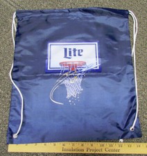 Miller Lite march madness navy blue cinch sack bag, new unused, 16 x 14 inch picture