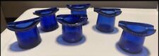 Estate Lot of 6 Maryland Glass Co Cobalt Blue Top Hat Ashtrays c 1930’s picture