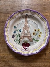 NATHALIE LETE For Anthropologie LA TOUR EIFFEL PARIS Plate AGED/CRAZED picture