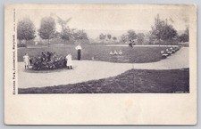 Riverside Park Benches Man Girls Little Boys Cumberland MD C1906 Postcard AK5 picture