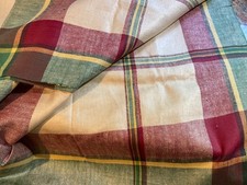 Vintage Linen Plaid Tablecoth 50x50 Red,White,Green  w Tags Czech 4 Napkins picture