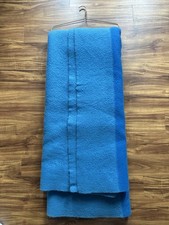 VINTAGE HUDSON'S BAY 6 POINT Blue WOOL BLANKET ENGLAND MADE GOLD LABEL EUC picture
