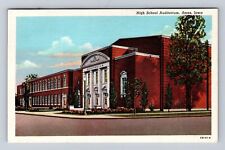 Ames IA-Iowa, High School Auditorium, Flower Gardens, Antique Vintage Postcard picture