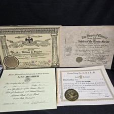 William D Searles Masonic Archive 4 Certificates Scottish Rite Shriners Seattle picture