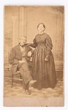 ANTIQUE CDV C. 1860s W.H. HEISS ROMANTIC OLDER COUPLE PHOTOGRAPH CAR LEBANON PA picture