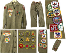 Vintage 1960s Boy Scouts BSA Uniform Shirt Pants Sash Troop 360 CA picture