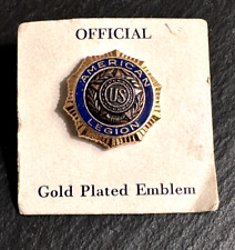 OFFICIAL AMERICAN LEGION GOLD PLATED SCREW BACK PIN D203 picture