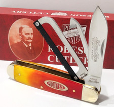 Robeson Gamecock Red Yellow Bone Folding Knife Saw Hoof Pick Camping Multi-Tool picture