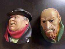 Bosson’s Chalkware Heads Lot Of 2 Minor Chips On Both picture