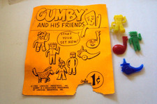 Vtg Gumball Charm Cracker Jack HK RARE GUMBY & HIS FRIENDS RINGS   Vending prize picture