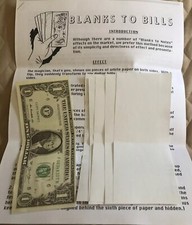 Vintage Magic Trick - Blanks To Bills - Rare and New With Printed Instructions picture