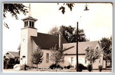 Thorp Wisconsin RPPC Methodist Church Street View Vintage Photo Postcard Wis picture