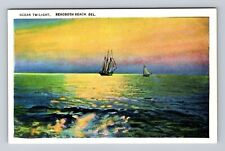 Rehoboth Beach DE-Delaware, Ocean Twilight, Antique Souvenir Vintage Postcard picture