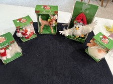 Lot of 5 Boxed Annalee Christmas Ornaments picture